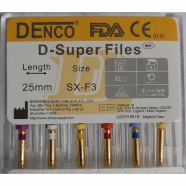 Ace rotative Ni-Ti (analog ProTaper Gold) Super files, SX-F3,L25 - imagine 2