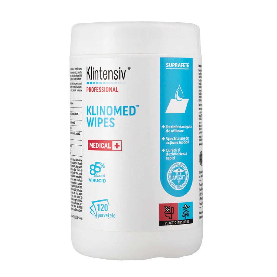 Klinomed Wipes Șervețele impregnate pentru dezinfectare profesională 1 Klinomed Wipes Șervețele impregnate pentru dezinfectare profesională