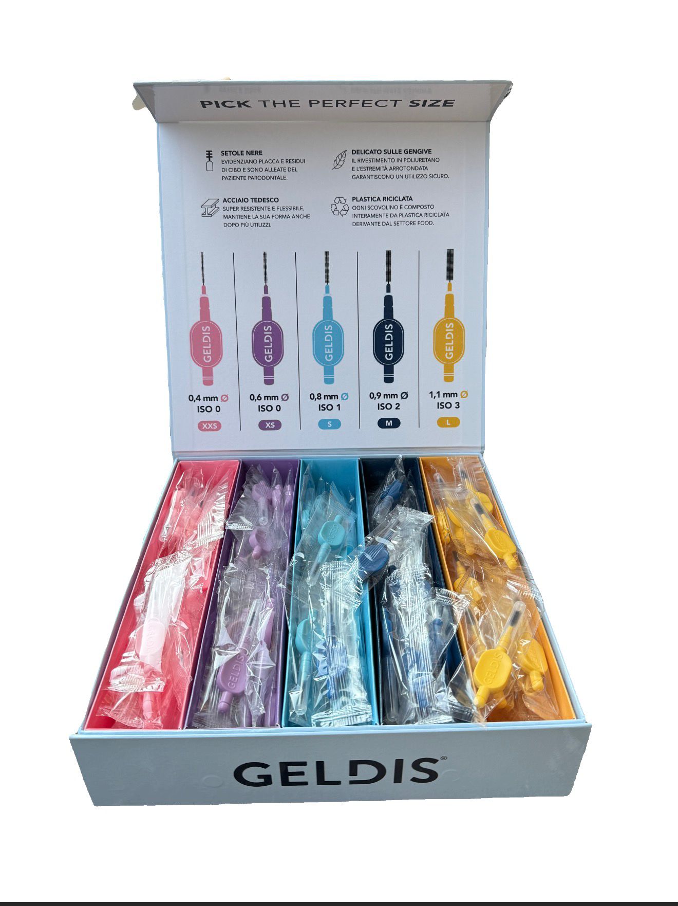 Periuțe interdentare GELDIS Doctor Pick – Set complet de mărimi(125 buc) 1 Periuțe interdentare GELDIS Doctor Pick – Set complet de mărimi(125 buc)
